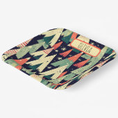 Schattigee geometrische bomen in de winter geperso papieren bordje (Gebogen)