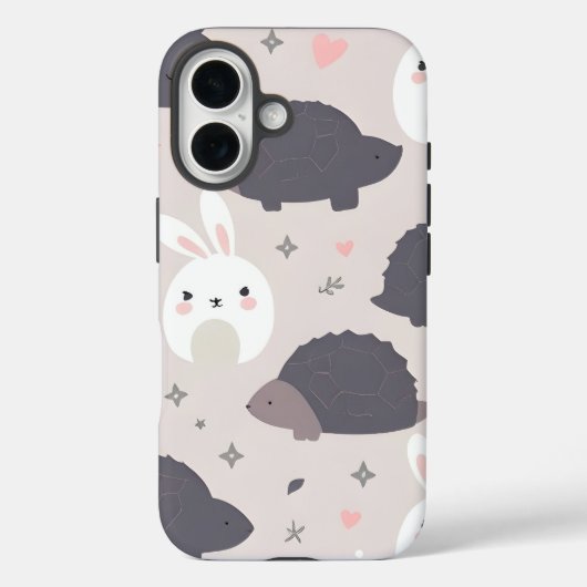 Schattigee geometrische dieren in Pastel Case-Mate iPhone Case (Achterkant)