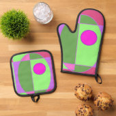 Schattigee geometrische Sherell Ovenwant & Pannenlap Set (Top down)