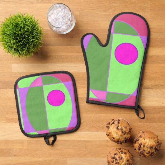 Schattigee geometrische Sherell Ovenwant & Pannenlap Set (Top down)