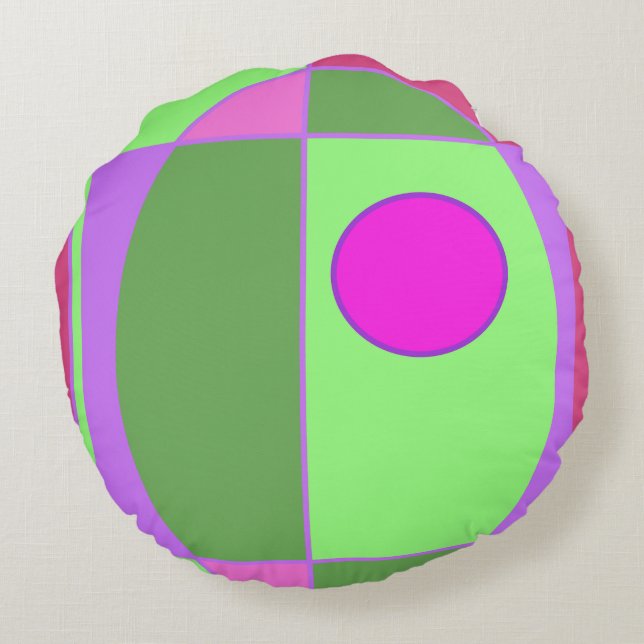 Schattigee geometrische Sherell Rond Kussen (Achterkant)