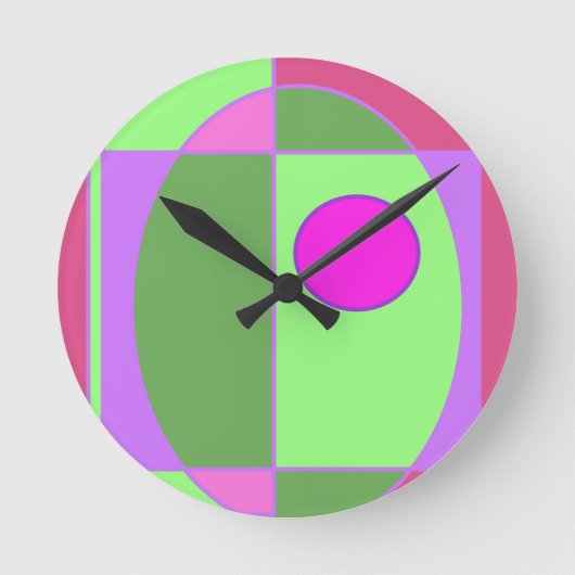 Schattigee geometrische Sherell Ronde Klok (Voorkant)