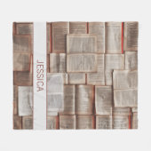 Schattigee geopende boeken patroon gepersonaliseer fleece deken (Voorkant (Horizontaal))