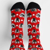 Schattigee gepersonaliseerde 6 hartvormige huisdie sokken (Top)