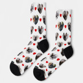 Schattigee gepersonaliseerde 6 hartvormige huisdie sokken (Links)
