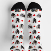 Schattigee gepersonaliseerde 6 hartvormige huisdie sokken (Top)