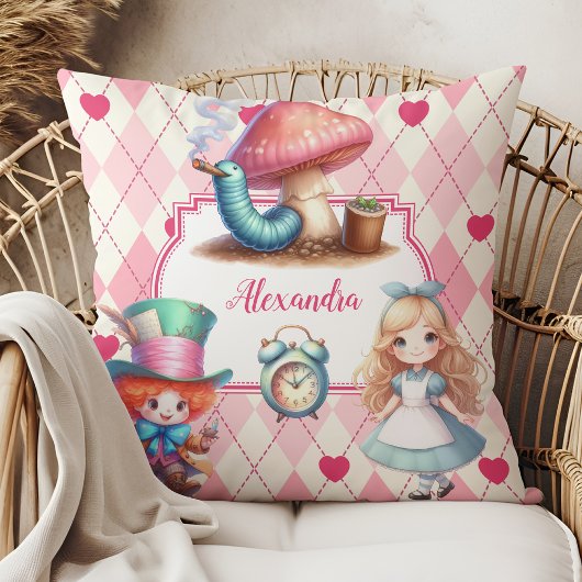 Schattigee gepersonaliseerde Alice in Wonderland Kussen