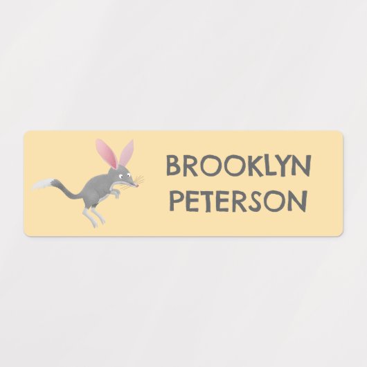 Schattigee gepersonaliseerde Australian bilby cart Labels (Design 2)