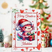 Schattigee gepersonaliseerde Axolotl Christmas Medium Cadeauzakje