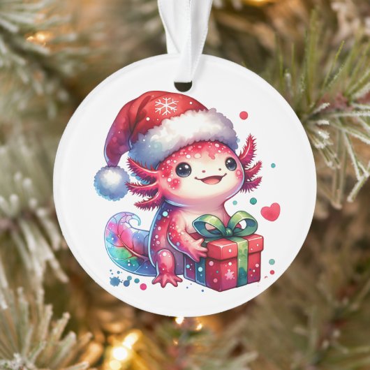 Schattigee gepersonaliseerde Axolotl Christmas Ornament (Boom)