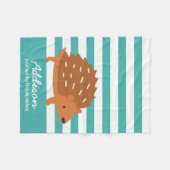 Schattigee Gepersonaliseerde Baby Egel Dier Gestre Fleece Deken (Voorkant (Horizontaal))