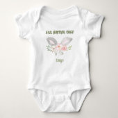 Schattigee gepersonaliseerde Baby Egg Hunting Crew Romper (Voorkant)