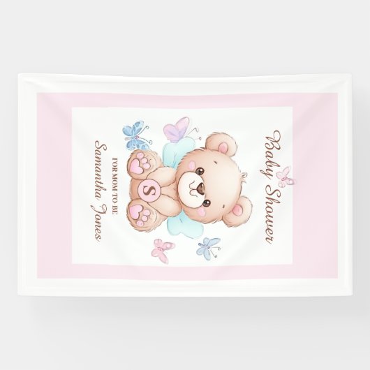 Schattigee gepersonaliseerde Baby shower banner (Horizontaal)