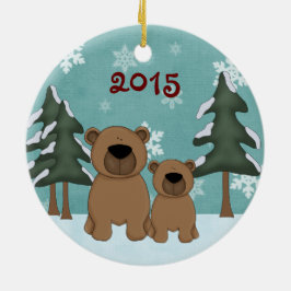 Schattigee gepersonaliseerde baby's eerste kerst B Keramisch Ornament