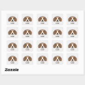 Schattigee gepersonaliseerde beagle dog vierkante sticker (Vel)