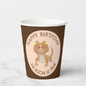 Schattigee gepersonaliseerde bebaarde drakenhagedi papieren bekers (Achterkant)