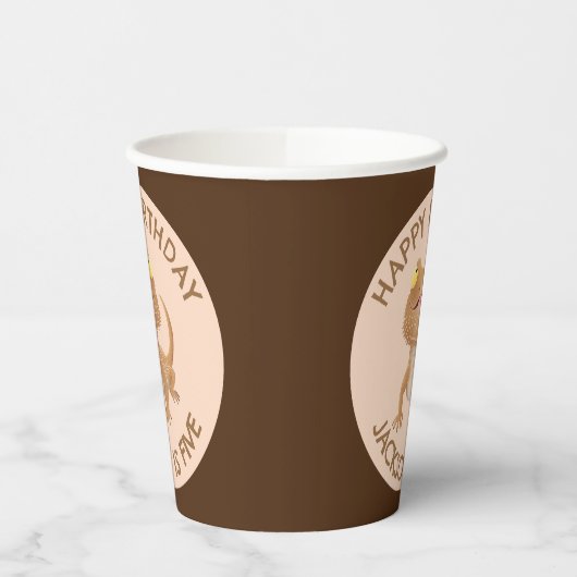 Schattigee gepersonaliseerde bebaarde drakenhagedi papieren bekers (Links)