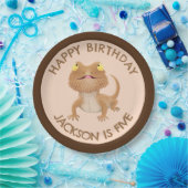 Schattigee gepersonaliseerde bebaarde drakenhagedi papieren bordje (Feest)