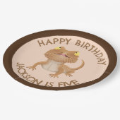 Schattigee gepersonaliseerde bebaarde drakenhagedi papieren bordje (Gekanteld)