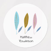 Schattigee gepersonaliseerde bladeren voor jongens labels (Design 2)