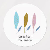 Schattigee gepersonaliseerde bladeren voor jongens labels (Design 1)