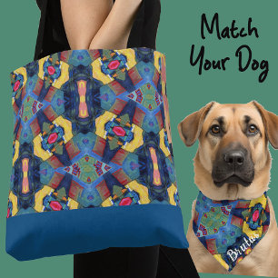 Schattigee Gepersonaliseerde Blauw Geel Foto Gift  Tote Bag