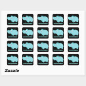 Schattigee gepersonaliseerde blauwe hippo Sticker  (Vel)