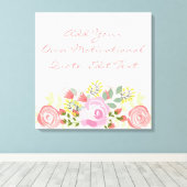 Schattigee gepersonaliseerde bloemen canvas afdruk (Insitu (Houten vloer))