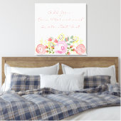 Schattigee gepersonaliseerde bloemen canvas afdruk (Insitu (Slaapkamer))