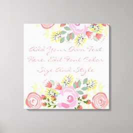 Schattigee gepersonaliseerde bloemen canvas afdruk