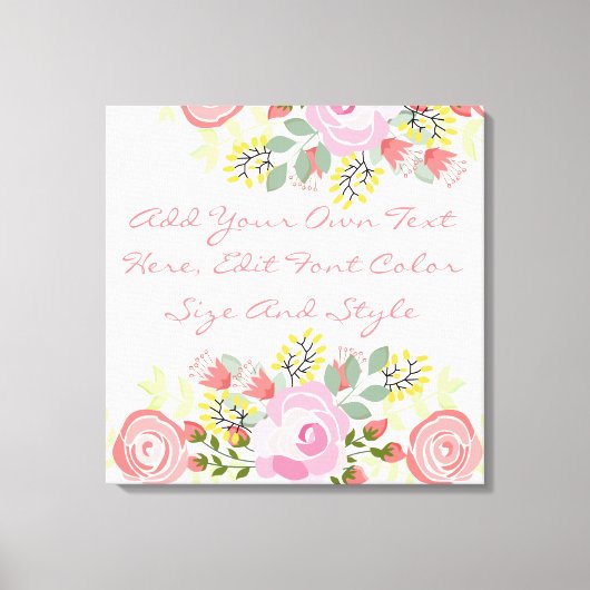 Schattigee gepersonaliseerde bloemen canvas afdruk (Voorkant)