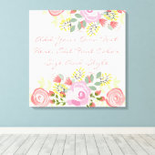 Schattigee gepersonaliseerde bloemen canvas afdruk (Insitu (Houten vloer))