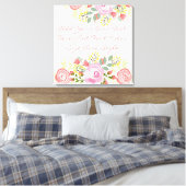 Schattigee gepersonaliseerde bloemen canvas afdruk (Insitu (Slaapkamer))