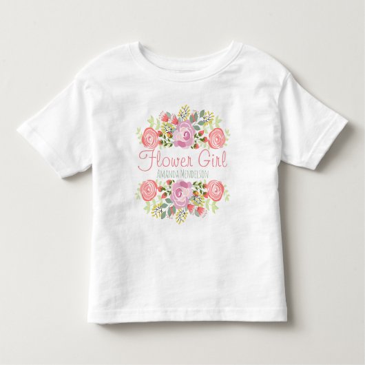 Schattigee gepersonaliseerde bloemen kinder shirts (Voorkant)