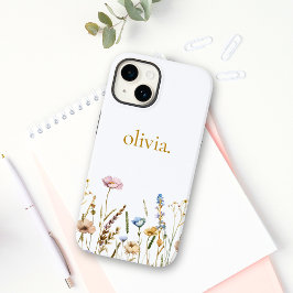 Schattigee gepersonaliseerde bloemen wilde bloem Case-Mate iPhone 14 hoesje