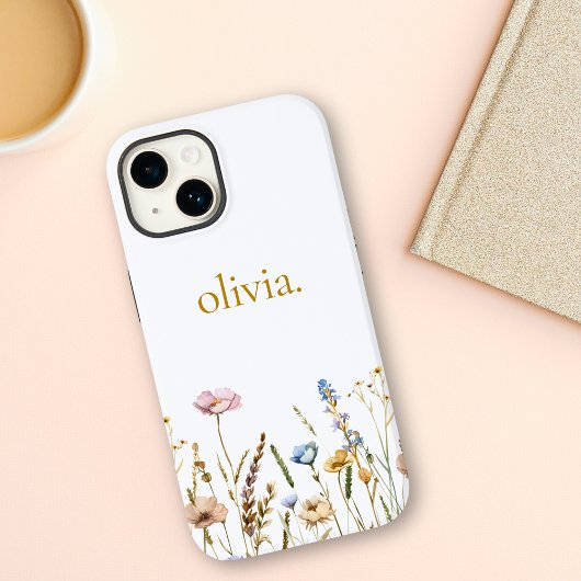 Schattigee gepersonaliseerde bloemen wilde bloem Case-Mate iPhone case