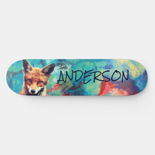 Schattigee gepersonaliseerde BLUE FOX Persoonlijk Skateboard (Horizontaal)
