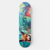 Schattigee gepersonaliseerde BLUE FOX Persoonlijk Skateboard (Voorkant)