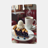 Schattigee gepersonaliseerde Blueberry Pie Christm Metalen Ornament (Voorkant links)