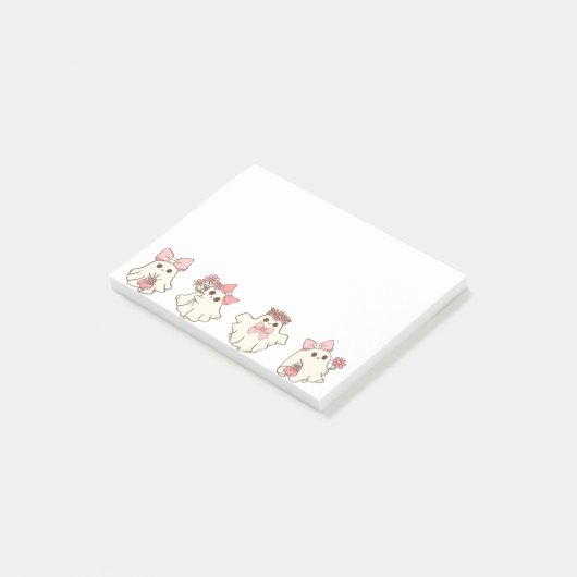 Schattigee Gepersonaliseerde Boo Ghost Halloween Post-it® Notes (Schuin)