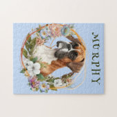 Schattigee gepersonaliseerde boxerhond legpuzzel (Horizontaal)