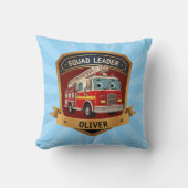 Schattigee Gepersonaliseerde Brandweerman Badge Ge Kussen (Voorkant)