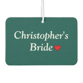 Schattigee gepersonaliseerde bruidsbruiloft luchtverfrisser (Voorkant)