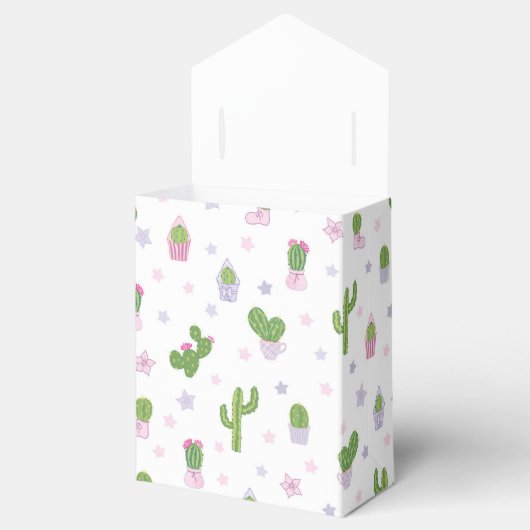 Schattigee gepersonaliseerde cactus Baby shower da Bedankdoosjes (Geopend)