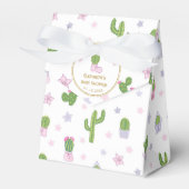 Schattigee gepersonaliseerde cactus Baby shower da Bedankdoosjes (Voorkant Zijde)