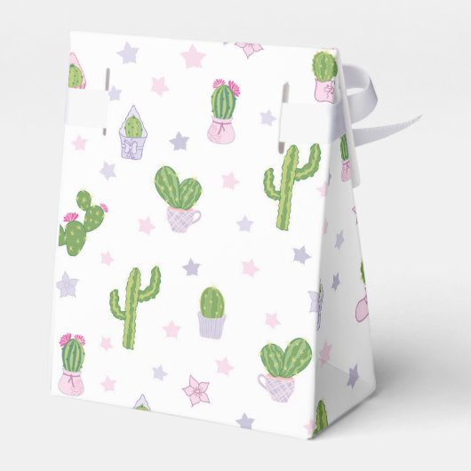 Schattigee gepersonaliseerde cactus Baby shower da Bedankdoosjes (Achterkant)