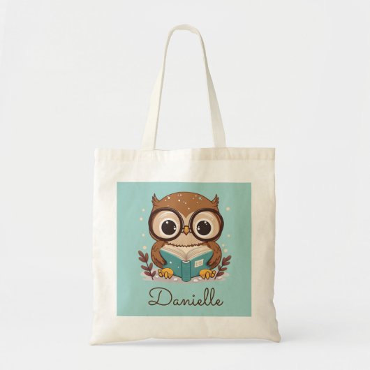 Schattigee gepersonaliseerde canvas tas boekentas (Voorkant)