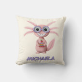 Schattigee gepersonaliseerde Cartoon Axolotl Kussen (Voorkant)