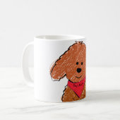 Schattigee Gepersonaliseerde Cartoon Red Doodle Do Koffiemok (Voorkant links)