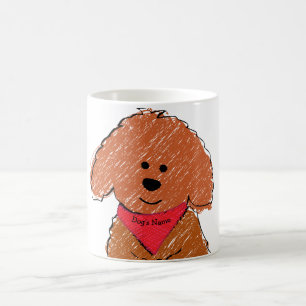 Schattigee Gepersonaliseerde Cartoon Red Doodle Do Koffiemok